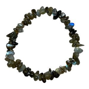 Natural Labradorite Beaded Stretch Bracelet